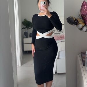Black and White Cutout Dress